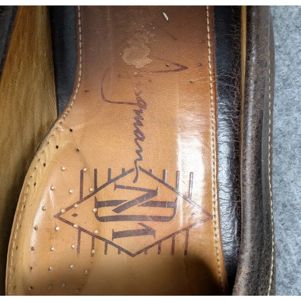 Martin Dingman Horse Bit Loafers Men 10.5 Pebbled Leather Old Money Quiet Luxury